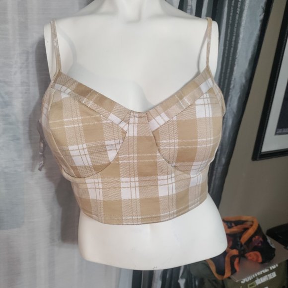 J for Justify - Flirty Plaid Crop Top - Picture 1 of 7